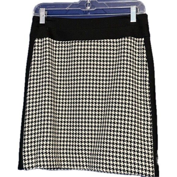 Tahari ASL Black White Houndstooth Skirt Suit 2pc Set Modern Executive Sz 4/6 - Picture 3 of 6